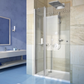 LUX DOOR GK-602A хром матовый стекло выбеленное