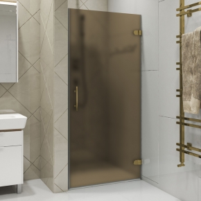 LUX DOOR GK-001-CH02 золотой гальванический стекло бронзовое матовое правое открывание двери