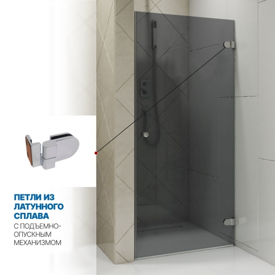 Инфографика 3 LUX DOOR GK-001 хром блестящий стекло графитовое толщина 0_8 правое открывание двери