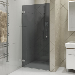 LUX DOOR GK-001 хром матовый стекло графитовое левое открывание двери
