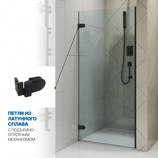 Инфографика 3 LUX DOOR GK-001 черный матовый стекло бесцветное толщина 0_8 левое открывание двери