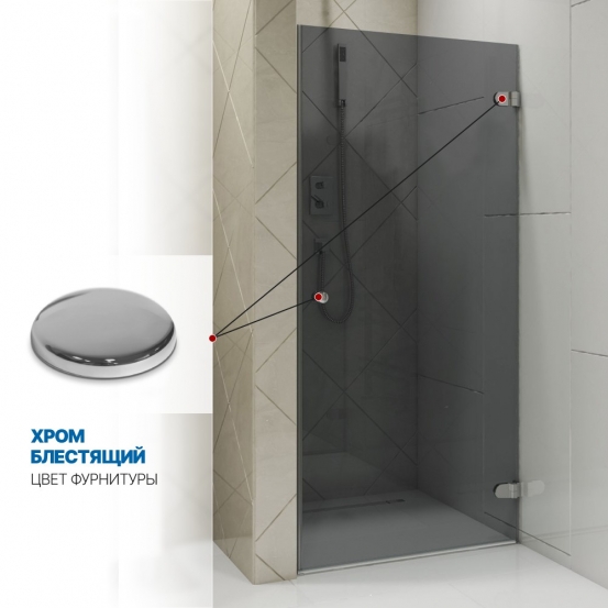 Инфографика 4 LUX DOOR GK-001 хром блестящий стекло графитовое толщина 0_8 правое открывание двери