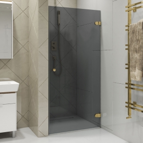 LUX DOOR GK-001 золотой металлик стекло графитовое правое открывание двери