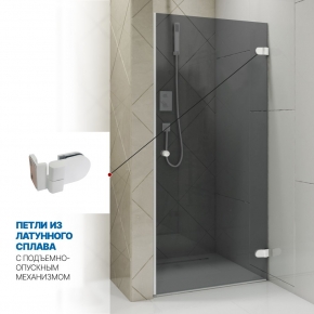 Инфографика 3 LUX DOOR GK-001 белый матовый стекло графитовое толщина 0_8 правое открывание двери