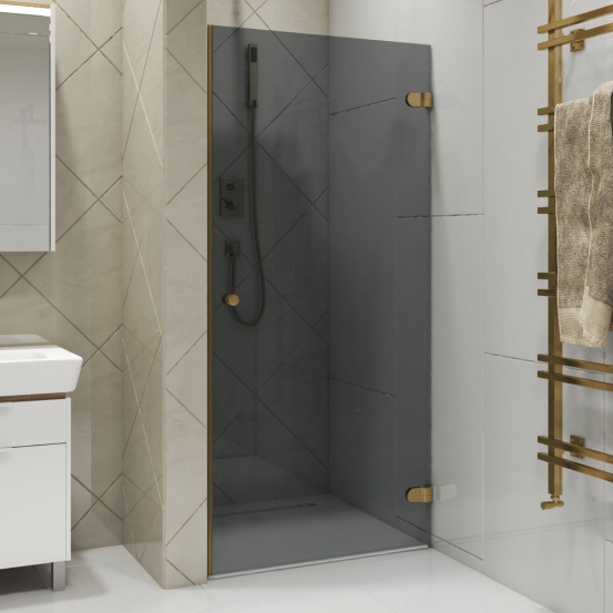 LUX DOOR GK-001 бронзовый стекло графитовое правое открывание двери