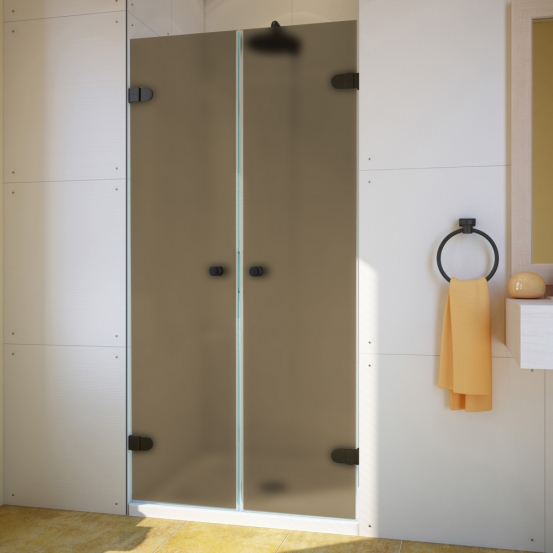 LUX DOOR GK-002 черный матовый стекло бронзовое матовое