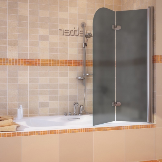 LUX PEARL GV-102 хром блестящий стекло графитовое матовое правое открывание двери