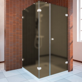 LUX SQUARE GK-003A белый матовый стекло бронзовое матовое правое открывание двери