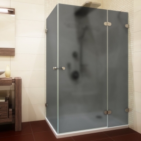 LUX RECTAN GK-003B хром блестящий стекло графитовое матовое правое открывание двери