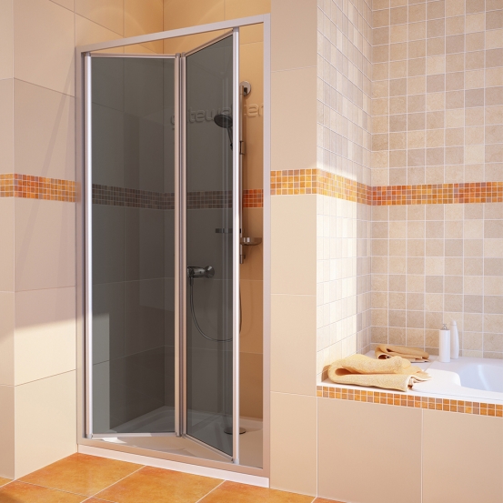 PRACTIC DOOR GK-404 хром матовый стекло графитовое