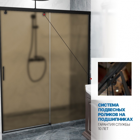 Инфографика 3 SLIDE DOOR GK-862 черный матовый стекло бронзовое матовое