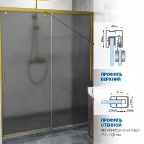 Инфографика 4 SLIDE DOOR GK-862 золотой металлик стекло  графитовое матовое