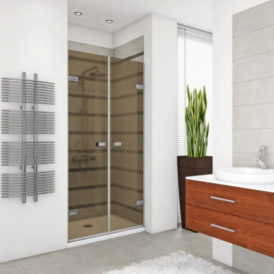 TREND DOOR GK-862 хром матовый стекло бронзовое матовое