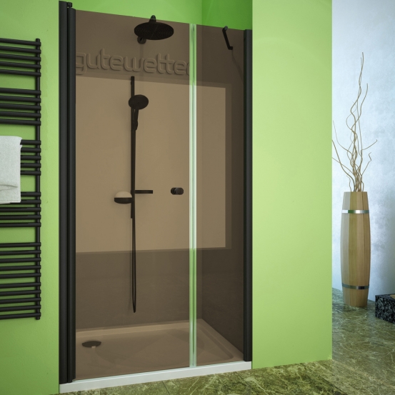 LUX DOOR GK-602B черный матовый стекло бронзовое