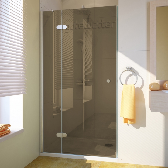 LUX DOOR GK-102 хром матовый стекло бронзовое левое открывание двери
