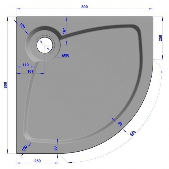 GW Deluxe 80x80x16 R-Grey #9