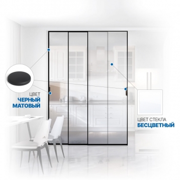 Soft Glide Door IQ-10.308.6 черный матовый стекло бесцветное