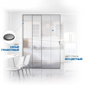 Soft Glide Door IQ-10.308.6 серый графитовый стекло бесцветное