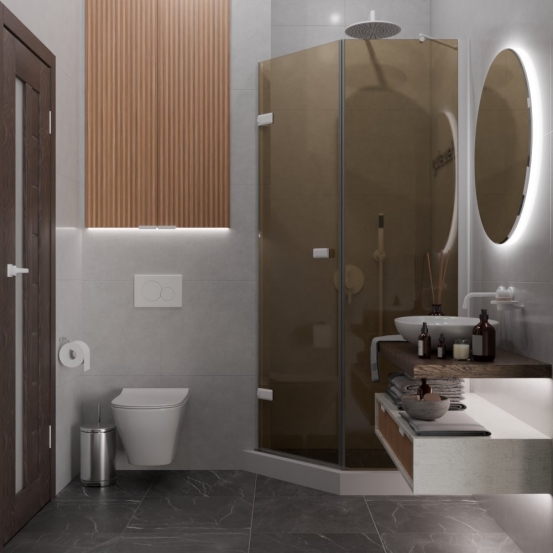 TREND DOOR GK-862BGP135 белый матовый стекло бронзовое #4