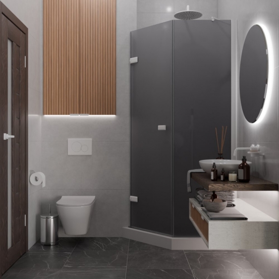 TREND DOOR GK-862BGP135 белый матовый стекло графитовое матовое #4