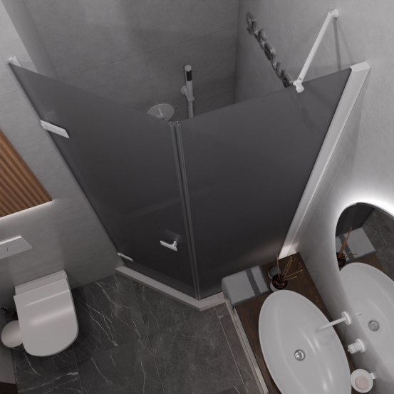 TREND DOOR GK-862BGP135 белый матовый стекло графитовое матовое #2