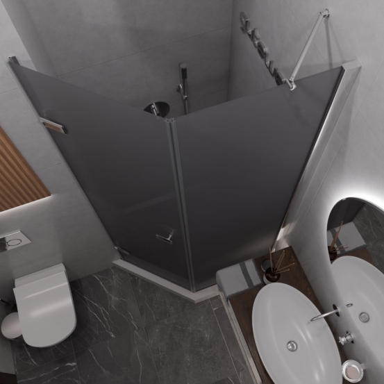 TREND DOOR GK-862BGP135 хром блестящий стекло графитовое матовое #2