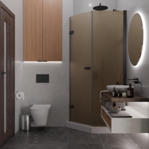 TREND DOOR GK-862BGP135 черный матовый стекло бронзовое матовое #4