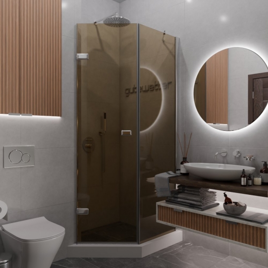 TREND DOOR GK-862BGP135 хром блестящий стекло бронзовое #1