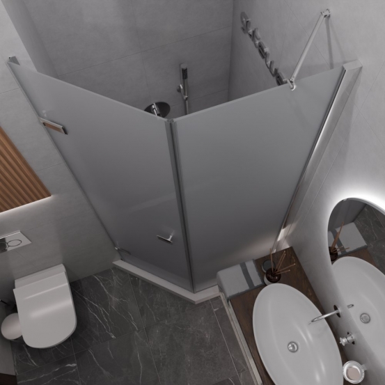 TREND DOOR GK-862BGP135 хром блестящий стекло матовое #2