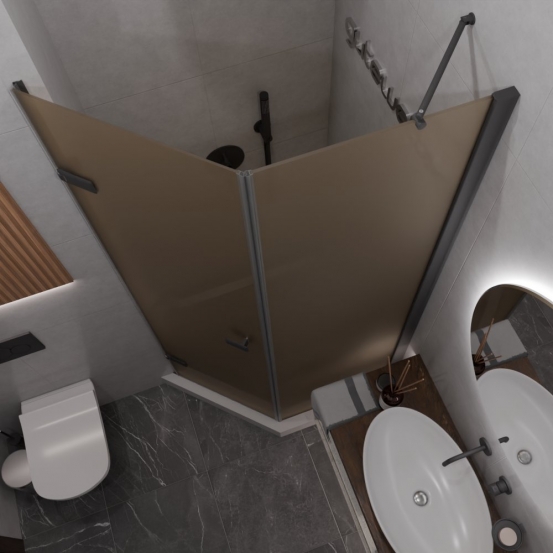 TREND DOOR GK-862BGP135 черный матовый стекло бронзовое матовое #2