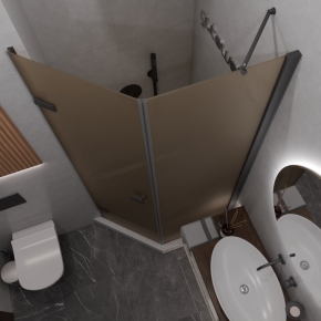 TREND DOOR GK-862BGP135 черный матовый стекло бронзовое матовое #2