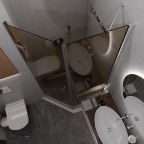 TREND DOOR GK-862BGP135 хром блестящий стекло бронзовое #2