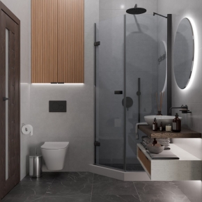 TREND DOOR GK-862BGP135 черный матовый стекло бесцветное #4