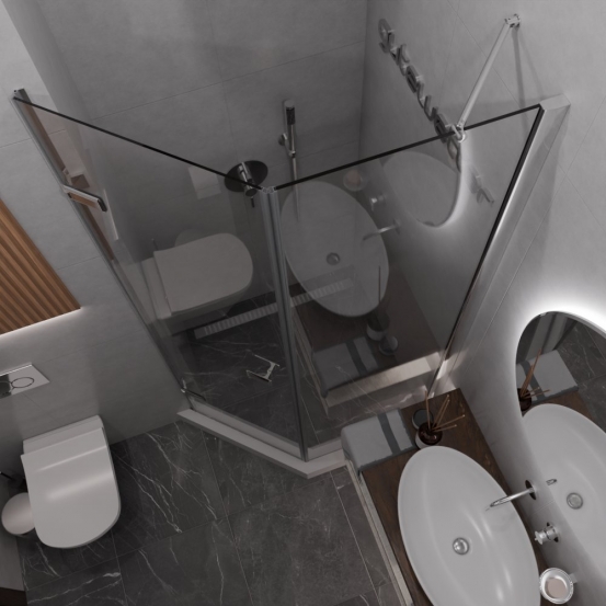 TREND DOOR GK-862BGP135 хром блестящий стекло выбеленное #2