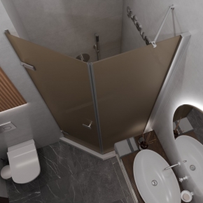 TREND DOOR GK-862BGP135 хром матовый стекло бронзовое матовое #2
