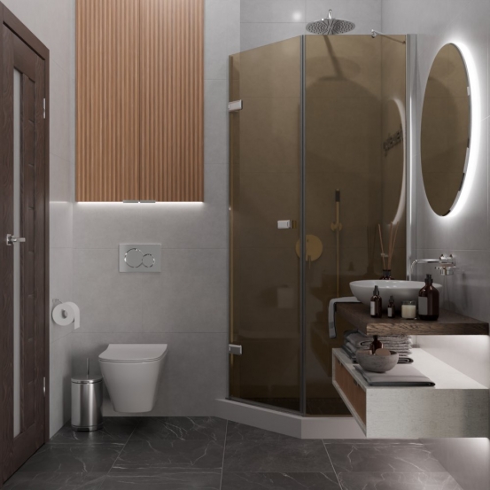 TREND DOOR GK-862BGP135 хром блестящий стекло бронзовое #4