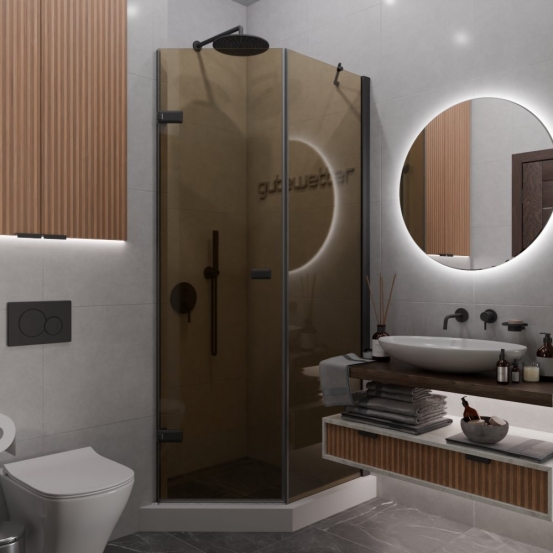 TREND DOOR GK-862BGP135 черный матовый стекло бронзовое #1