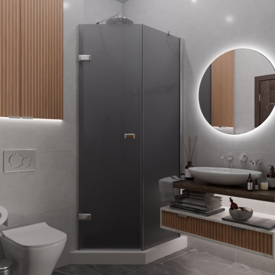 TREND DOOR GK-862BGP135 хром блестящий стекло графитовое матовое #1