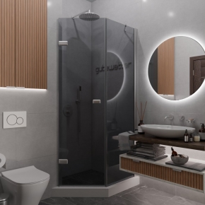 TREND DOOR GK-862BGP135 хром матовый стекло графитовое #1