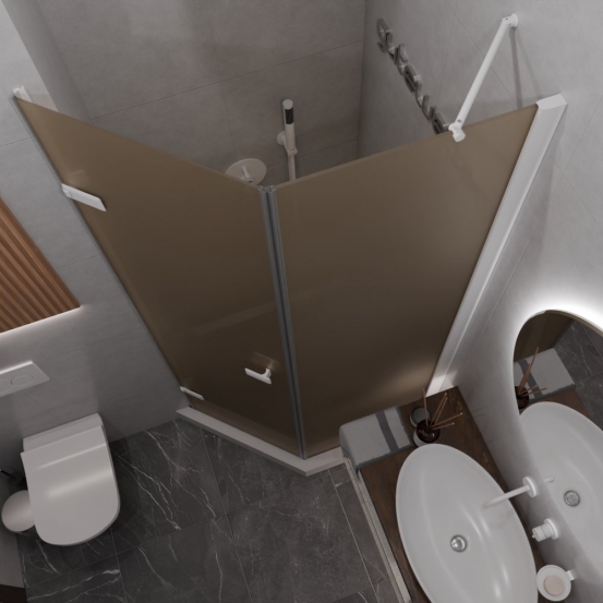 TREND DOOR GK-862BGP135 белый матовый стекло бронзовое матовое #2