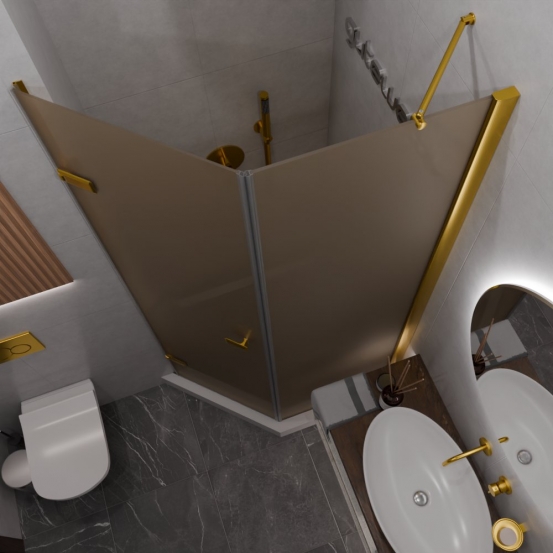 TREND DOOR GK-862BGP135 золотой металлик стекло бронзовое матовое #2