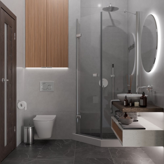 TREND DOOR GK-862BGP135 хром блестящий стекло выбеленное #4