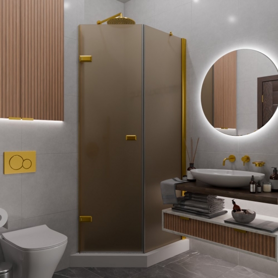 TREND DOOR GK-862BGP135 золотой металлик стекло бронзовое матовое #1