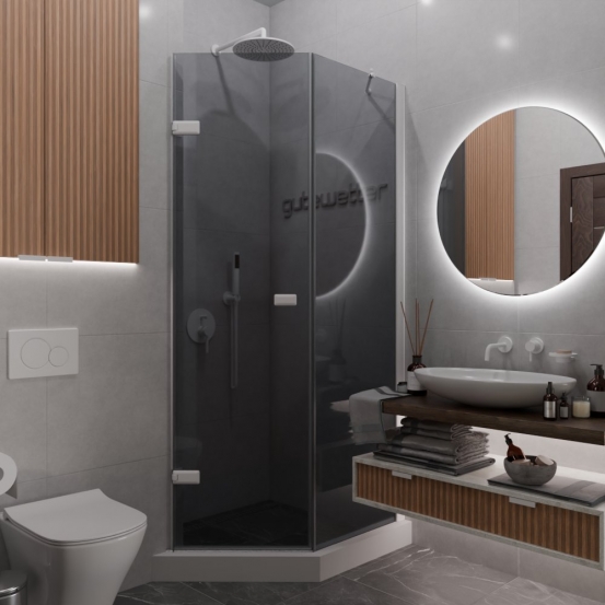 TREND DOOR GK-862BGP135 белый матовый стекло графитовое #1