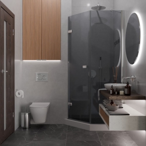 TREND DOOR GK-862BGP135 хром блестящий стекло графитовое #4