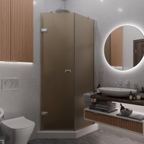 TREND DOOR GK-862BGP135 хром блестящий стекло бронзовое матовое #1