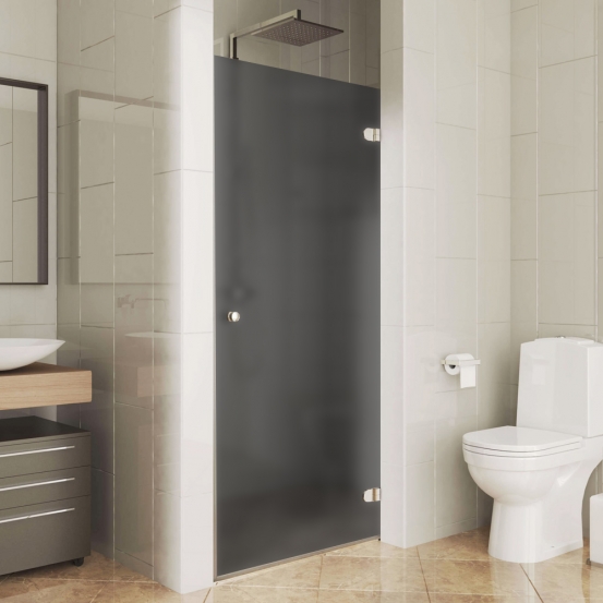 LUX DOOR GK-001-2511 хром блестящий стекло графитовое матовое правое открывание двери