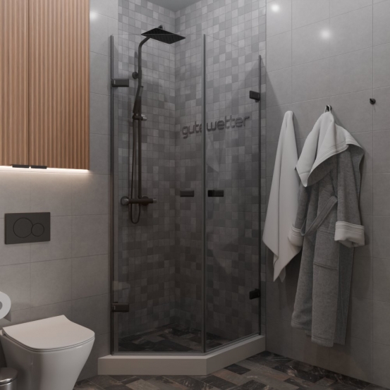 TREND DOOR GK-862G135C черный матовый стекло выбеленное #1