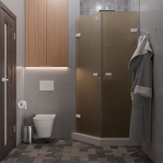 TREND DOOR GK-862G135C белый матовый стекло бронзовое матовое #4