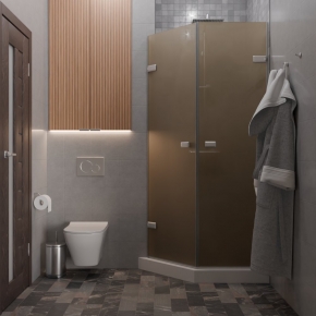 TREND DOOR GK-862G135C хром матовый стекло бронзовое матовое #4